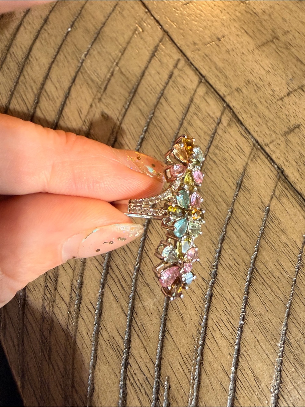 D’Joy 925 multicolor flower ring size 7.5 - Picture 2 of 7